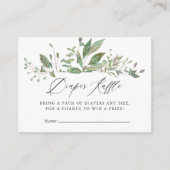 緑の幾何学的な赤ちゃんシャワーおむつラッフル エンクロージャーカード (正面)