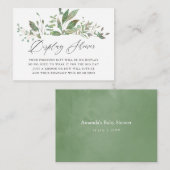 緑の幾何学的な赤ちゃんシャワー表示シャワー エンクロージャーカード (正面/裏面)