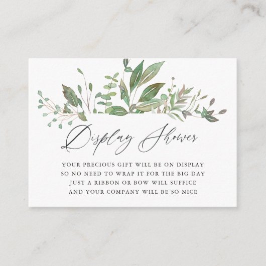 緑の幾何学的な赤ちゃんシャワー表示シャワー エンクロージャーカード (正面)