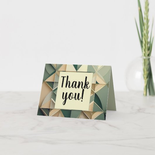 緑の幾何学的サンキューカード サンキューカード (正面)