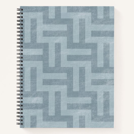 緑の幾何学的ストライプ ノートブック (正面)