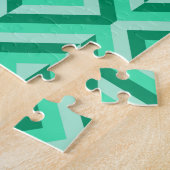 緑の幾何学的ダイヤモンドパターンのフラストレーション ジグソーパズル (側面)