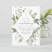 緑の幾何学的バプテスマまたは《キリスト教》洗礼式や命名式 招待状 (スタンド正面)