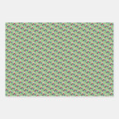 緑の幾何学的パターンのラップ紙 ラッピングペーパーシート (正面)