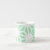 緑の幾何学的パターン エスプレッソカップ (正面)