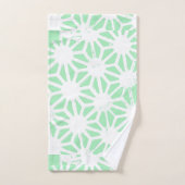 緑の幾何学的パターン バスタオルセット (ハンドタオル)