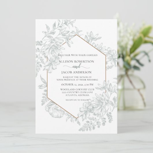 緑の幾何学的フローラを一結婚体に 招待状 (スタンド正面)