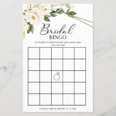 緑の幾何学的フローラブライダルシャワービンゴ チラシ (正面)