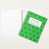 緑の幾何学的フローラ抽象芸術 プランナー手帳 (ディスプレー)
