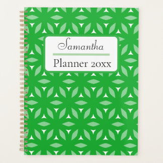 緑の幾何学的フローラ抽象芸術 プランナー手帳