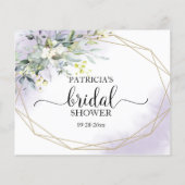 緑の幾何学的ブライダルシャワーアドバイスカード (裏面)