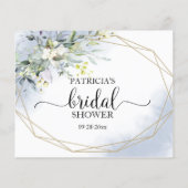 緑の幾何学的ブライダルシャワーアドバイスカード (裏面)