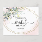 緑の幾何学的ブライダルシャワーアドバイスカード (裏面)