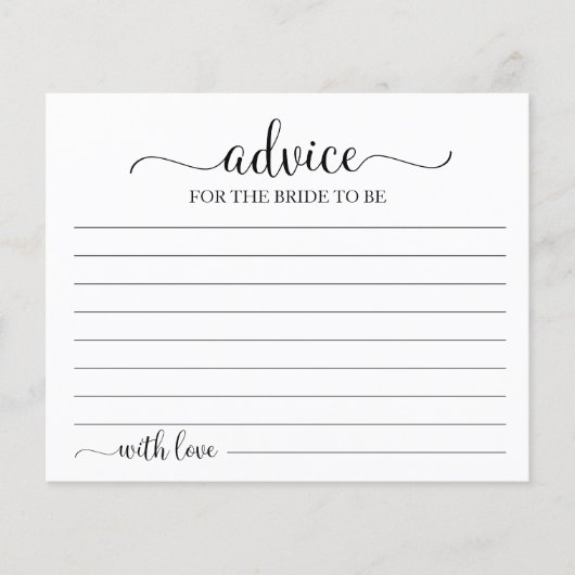 緑の幾何学的ブライダルシャワーアドバイスカード (正面)