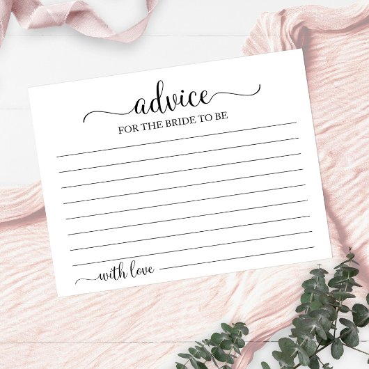 緑の幾何学的ブライダルシャワーアドバイスカード