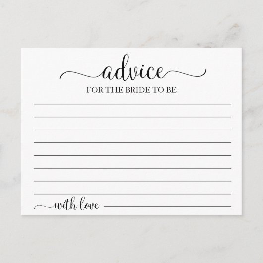 緑の幾何学的ブライダルシャワーアドバイスカード ポストカード (正面)