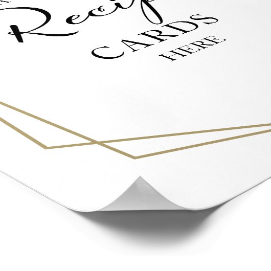 緑の幾何学的ブライダルシャワーレシピカード記号 ポスター (角)