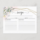 緑の幾何学的ブライダルシャワーレシピカード (正面)