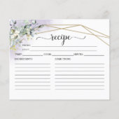 緑の幾何学的ブライダルシャワーレシピカード (正面)