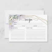 緑の幾何学的ブライダルシャワーレシピカード (正面)