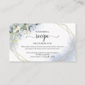 緑の幾何学的ブライダルシャワーレシピ要求 エンクロージャーカード (正面)