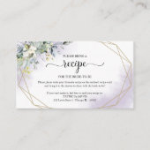 緑の幾何学的ブライダルシャワーレシピ要求En エンクロージャーカード (正面)
