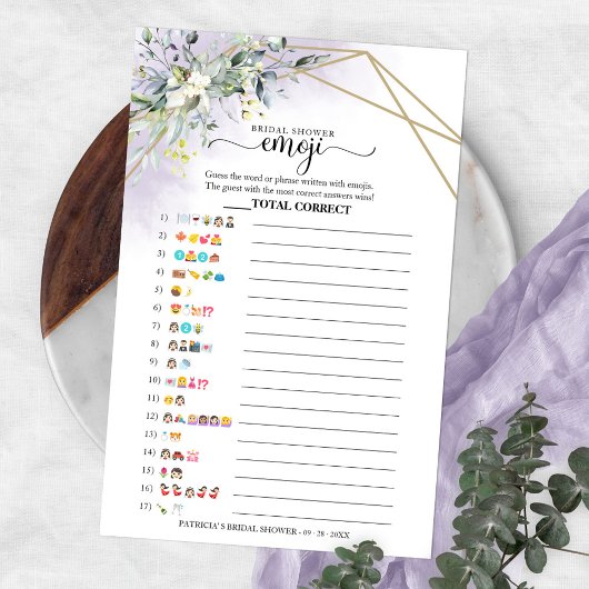 緑の幾何学的ブライダルシャワー絵文字 チラシ