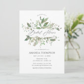 緑の幾何学的ブライダルシャワー 招待状 (スタンド正面)