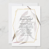 緑の幾何学的ベビーまたはブライダルシャワー(メール別) 招待状 (正面)