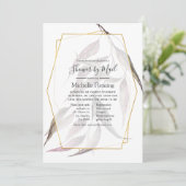 緑の幾何学的ベビーまたはブライダルシャワー(メール別) 招待状 (スタンド正面)