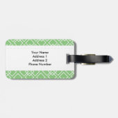 緑の幾何学的モノグラムパターン ラゲッジタグ (裏面横)