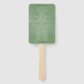 緑の幾何学的結婚式 プログラム ハンドファン (裏面)