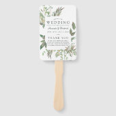 緑の幾何学的結婚式 プログラム ハンドファン (正面)