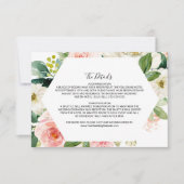 緑の幾何学的結婚詳細挿入カード 招待状 (正面)