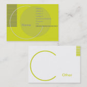 緑の幾何学的-ぽっちゃりした 名刺 (正面/裏面)