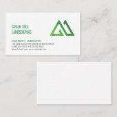 緑の幾何学的 | スタイル化された自然のロゴ 名刺 (正面/裏面)