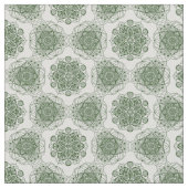 緑の幾何曼荼羅 ファブリック (クローズアップ)