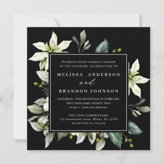 緑の広場 |水彩植物学結婚院 招待状 (正面)