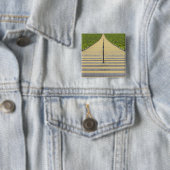 緑の座席の列間の競技場の階段 缶バッジ (インサイチュ)