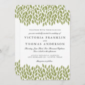 緑の庭は結婚式招待状を去ります 招待状 (正面/裏面)