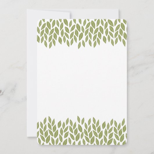 緑の庭は結婚式招待状を去ります 招待状 (裏面)