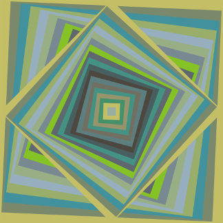 緑の庭をトリップ（幻覚体験）のような通る クッション