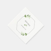 緑の庭葉のフレーム結婚ズ スタンダードカクテルナプキン (角)