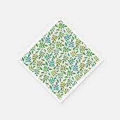 緑の庭離れのパターン。水彩植物学 スタンダードカクテルナプキン (角)
