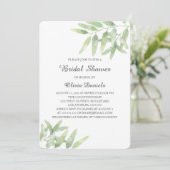 緑の庭。ブライダルシャワーとオリーブの枝 招待状 (スタンド正面)