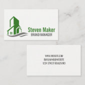 緑の建物アイコン 名刺 (正面/裏面)