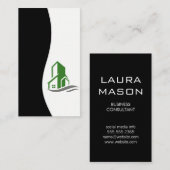 緑の建物アイコン 名刺 (正面/裏面)