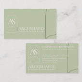緑の建築ジオメトリ内部設計 名刺 (正面/裏面)