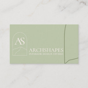 緑の建築ジオメトリ内部設計 名刺