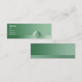 緑の建設業カード スキニー名刺 (正面/裏面)